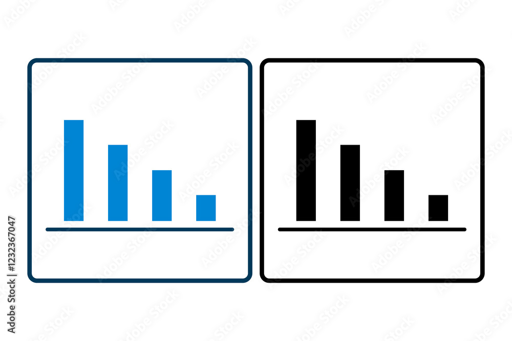 Poster loss chart icon vector. icon related to graph and seo . suitable for web site, app, user interfaces,