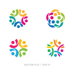 abstract human people holding hands team work charity logo