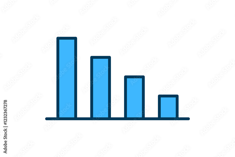 Poster loss chart icon vector. icon related to graph and seo . suitable for web site, app, user interfaces,