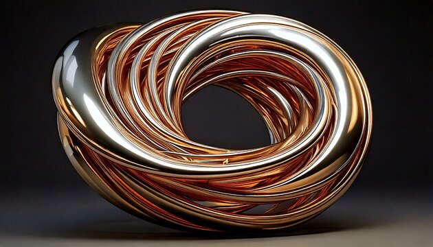 metal sculpture twisting into an infinite loop- 