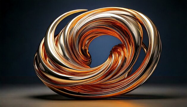 metal sculpture twisting into an infinite loop- 
