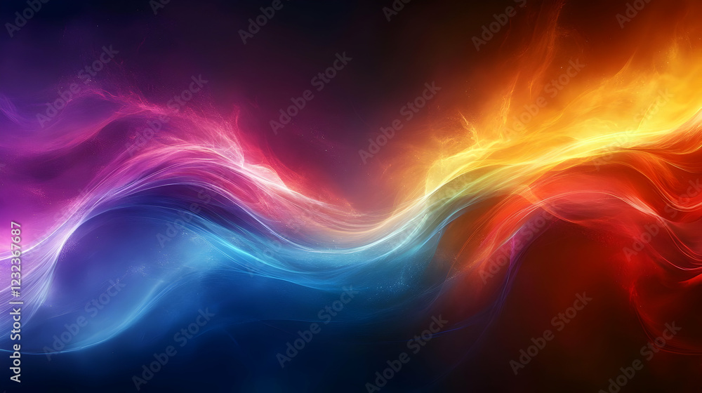 Poster abstract background flows with vibrant colors and smooth curves seamlessly
