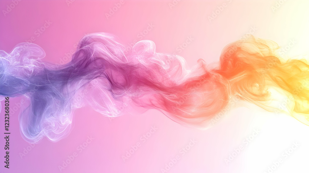 Poster Abstract Colorful Smoke Flows and Dances Gracefully Across a Soft Gradient Background