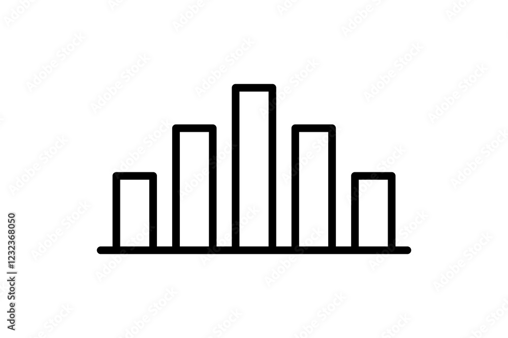 Poster bar chart icon vector. icon related to graph and seo . suitable for web site, app, user interfaces, 
