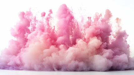 Fototapeta premium Pink and Purple Ink Cloud Explodes in Water with Graceful Billows and Wisps of Color