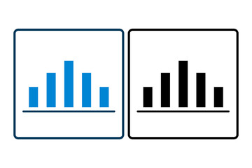 Fototapeta premium bar chart icon vector. Icon related to graph and seo . suitable for web site, app, user interfaces, printable etc. solid icon style. simple vector design editable