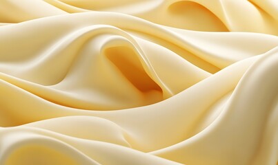 Fototapeta premium Creamy silk fabric drapes, studio shot, elegant texture, website background
