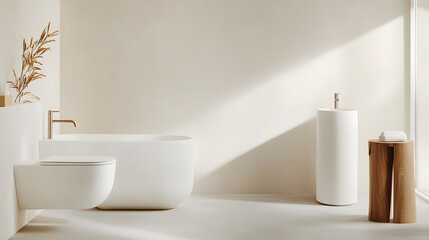 Modern minimalist bathroom.