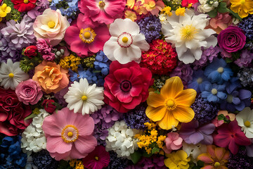Vibrant Colorful Flower Arrangement Closeup