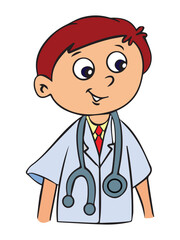 Fototapeta premium A doctor in smiling isolated on white background