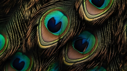 Obraz premium a close up of peacock feathers