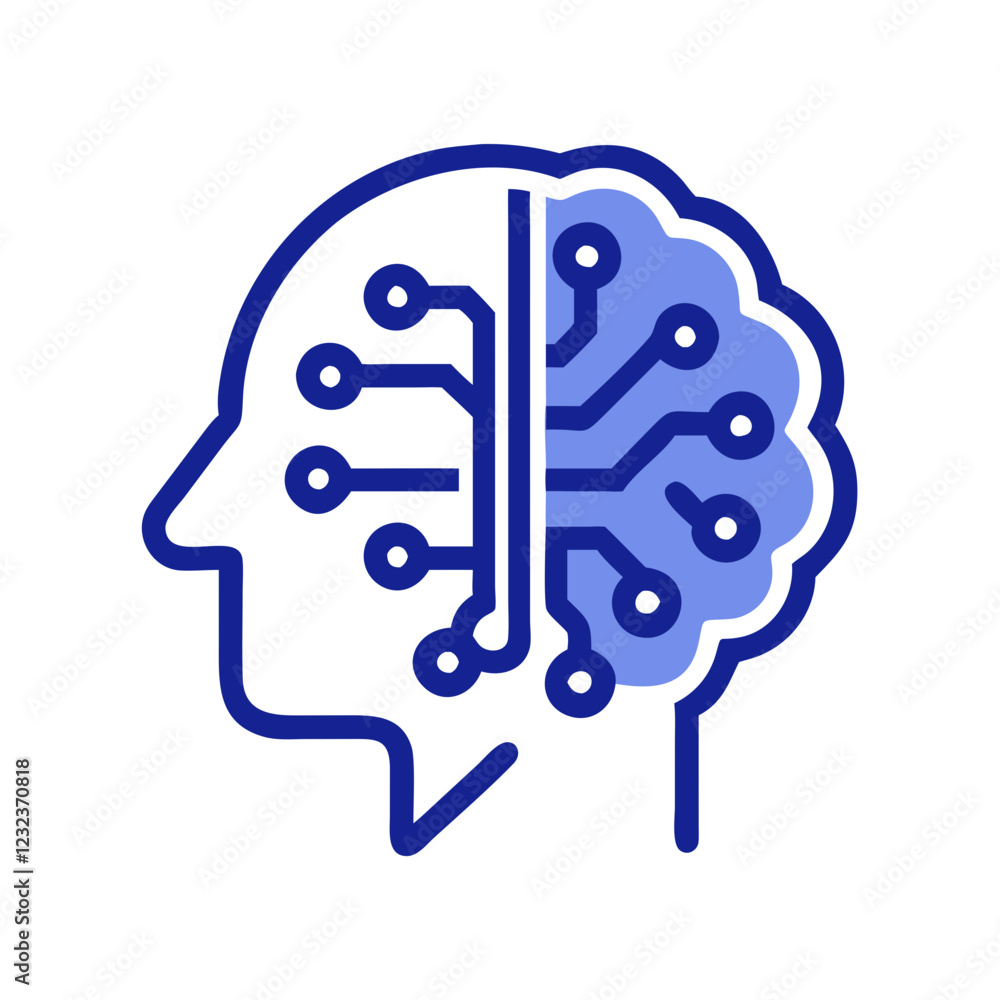 Aufkleber artificial intelligence icon vector modern ai symbol for digital transformation and innovation