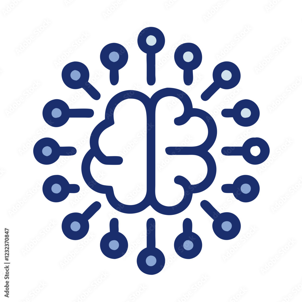 Aufkleber artificial intelligence icon vector modern ai symbol for digital transformation and innovation