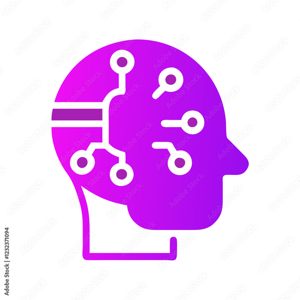 Aufkleber artificial intelligence icon vector digital ai concept for future innovation and machine learning