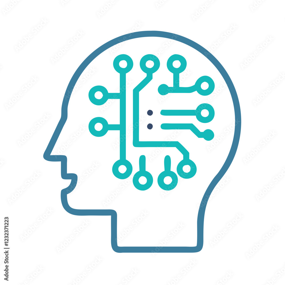 Poster artificial intelligence icon vector technology inspired ai concept for innovation and science