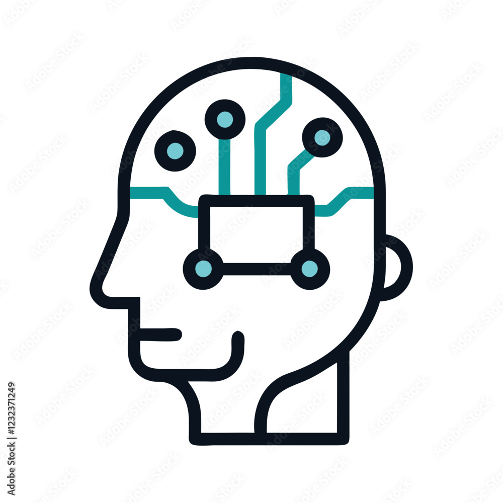 Aufkleber artificial intelligence icon vector technology inspired ai concept for innovation and science
