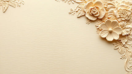 Elegant floral embossed paper design.