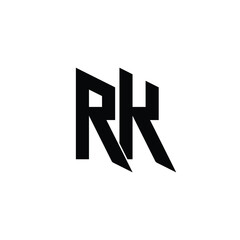 RK monogram logo design letter text name symbol monochrome logotype alphabet character simple logo