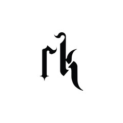 RK monogram logo design letter text name symbol monochrome logotype alphabet character simple logo