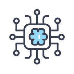 Obraz premium Artificial Intelligence Icon Vector Modern AI Chip Design for Automation and Smart Computing