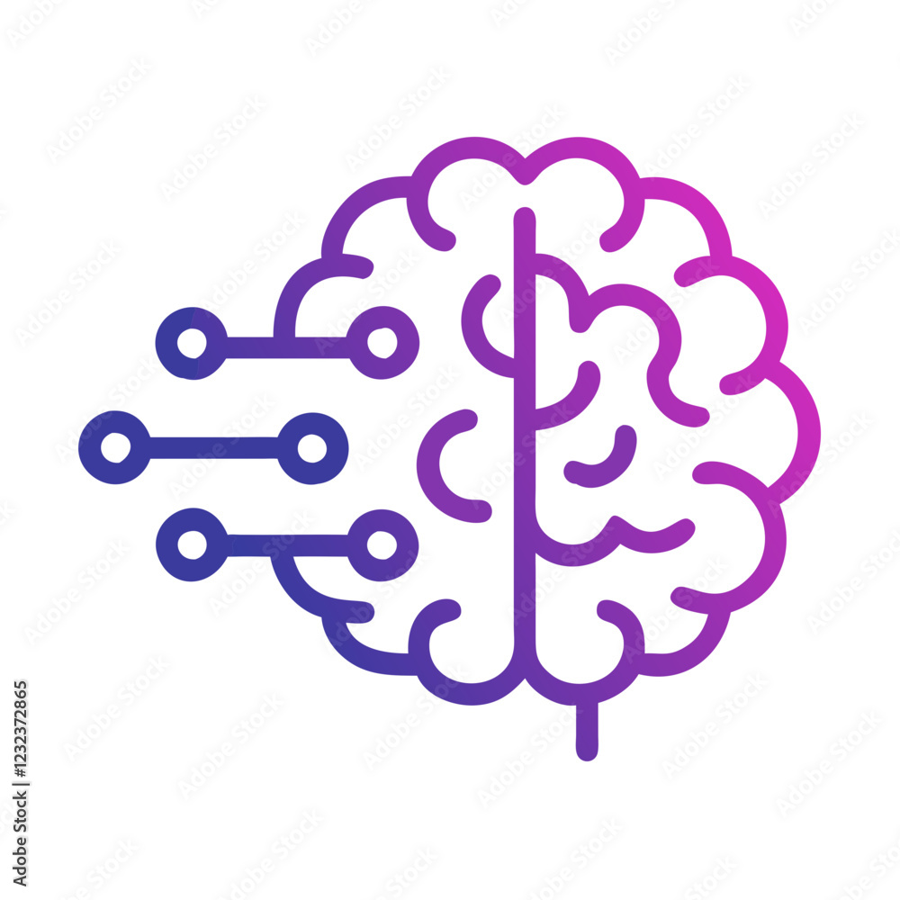 Aufkleber artificial intelligence icon vector simple ai symbol for digital innovation and future technology