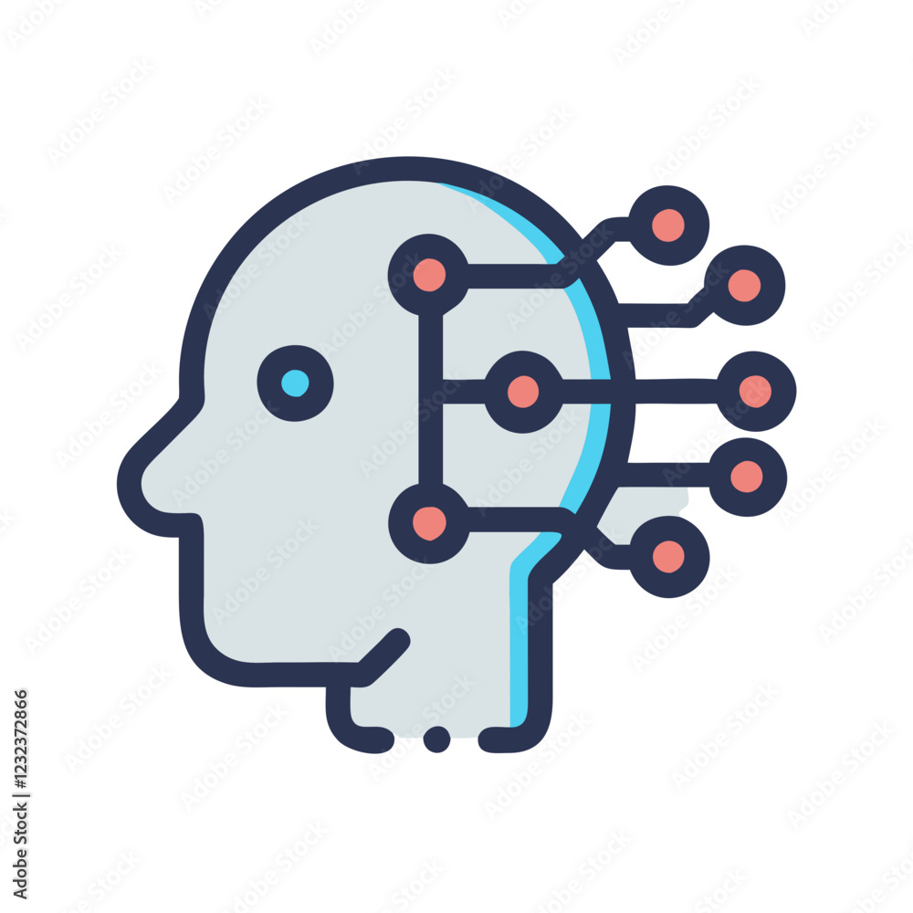 Aufkleber artificial intelligence icon vector simple ai symbol for digital innovation and future technology