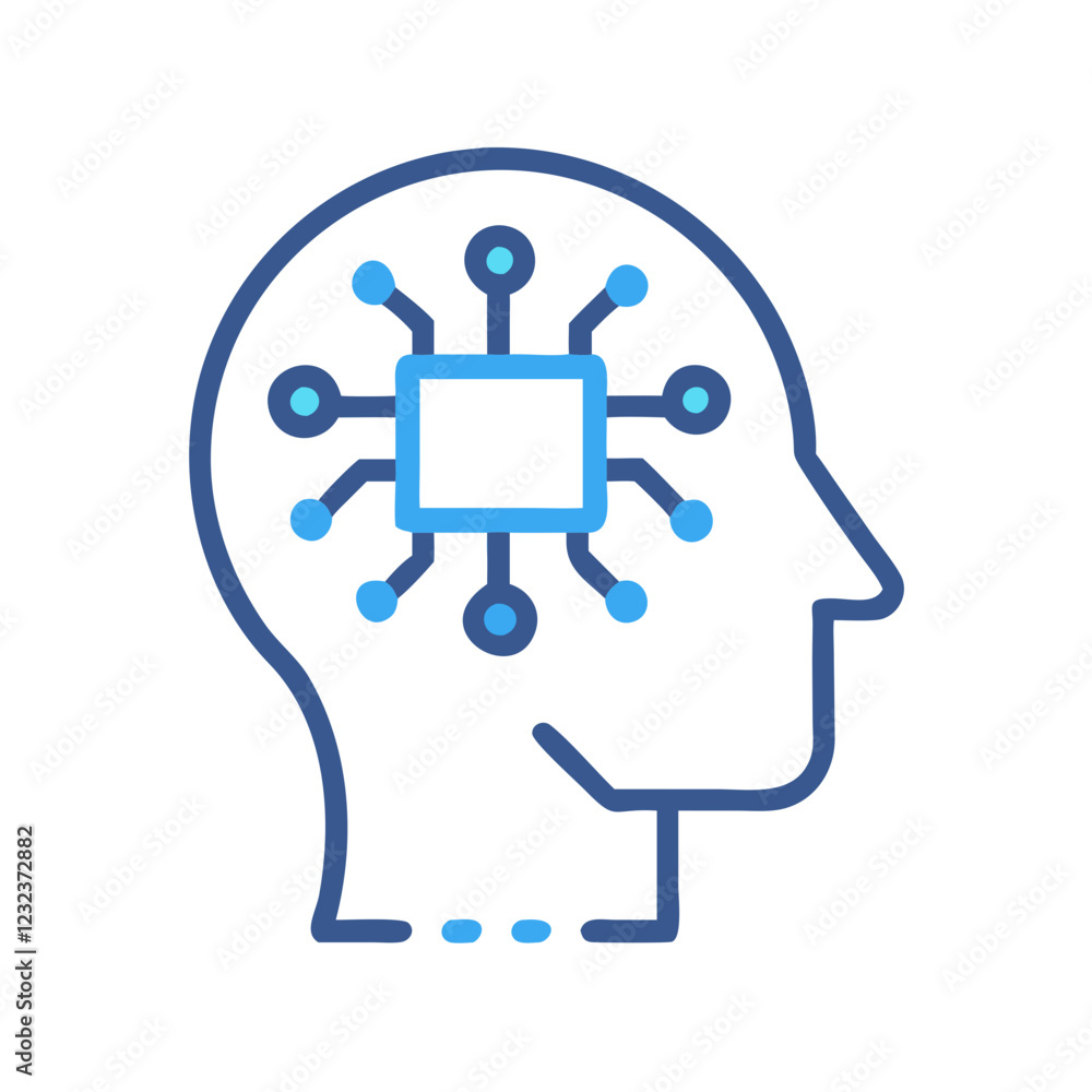 Poster artificial intelligence icon vector simple ai symbol for digital innovation and future technology