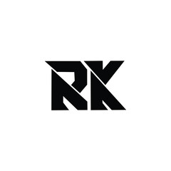 RK monogram logo design letter text name symbol monochrome logotype alphabet character simple logo