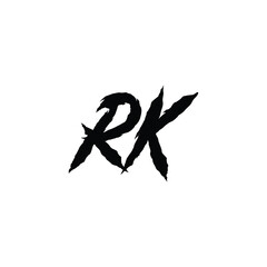 RK monogram logo design letter text name symbol monochrome logotype alphabet character simple logo