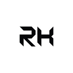 RK monogram logo design letter text name symbol monochrome logotype alphabet character simple logo