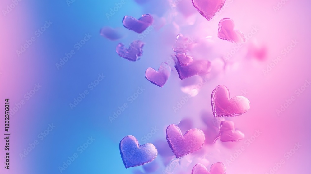 Aufkleber elegant minimalistic heart designs with soft gradient tones creating a romantic and sophisticated va