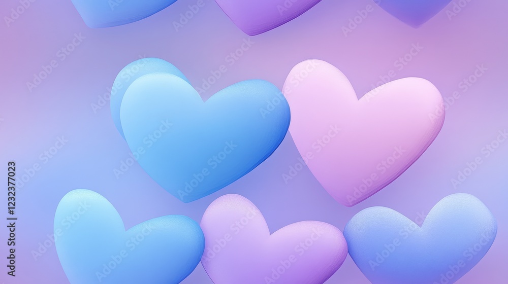 Aufkleber elegant minimalistic heart designs with soft gradient tones creating a romantic and sophisticated va