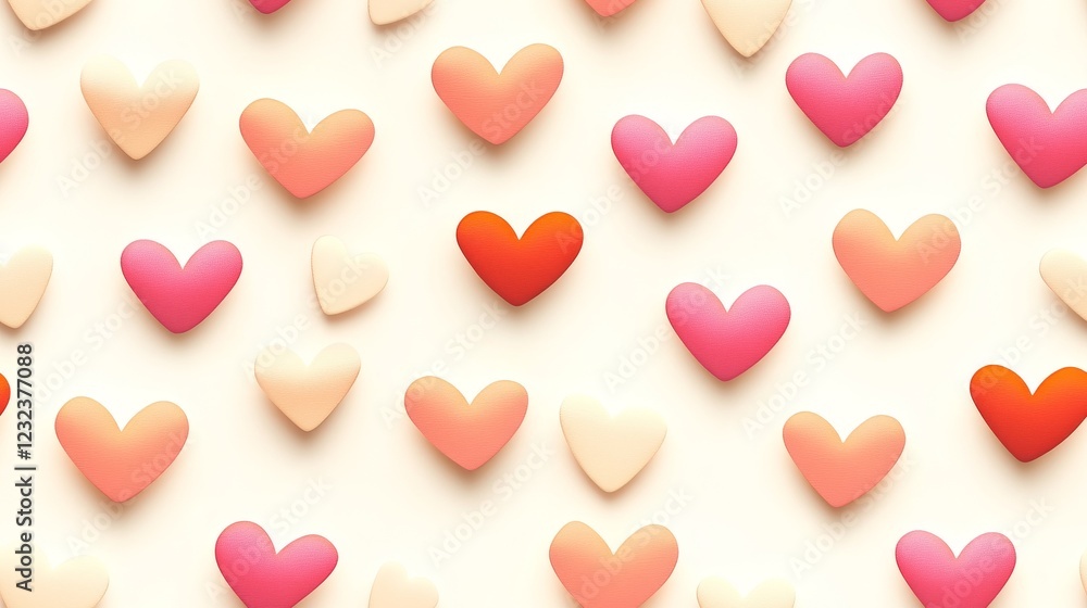 Aufkleber elegant minimalistic heart designs with soft gradient tones creating a romantic and sophisticated va