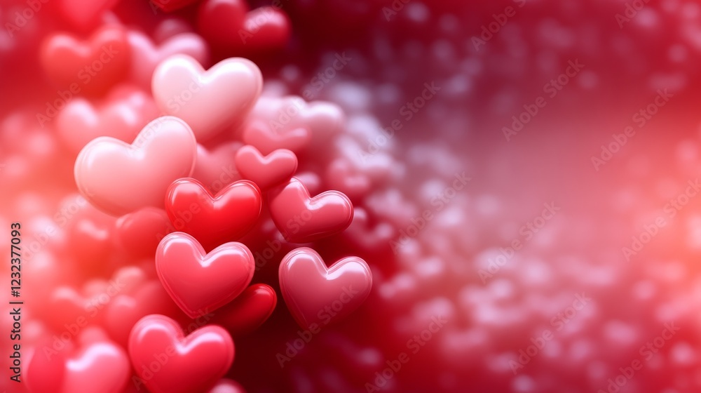 Aufkleber elegant minimalistic heart designs with soft gradient tones creating a romantic and sophisticated va