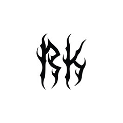 RK monogram logo design letter text name symbol monochrome logotype alphabet character simple logo