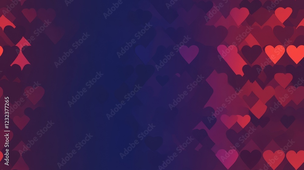 Aufkleber elegant minimalistic heart designs with soft gradient tones creating a romantic and sophisticated va