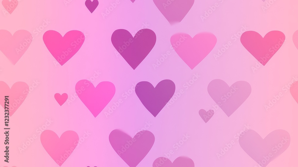 Aufkleber elegant minimalistic heart designs with soft gradient tones creating a romantic and sophisticated va