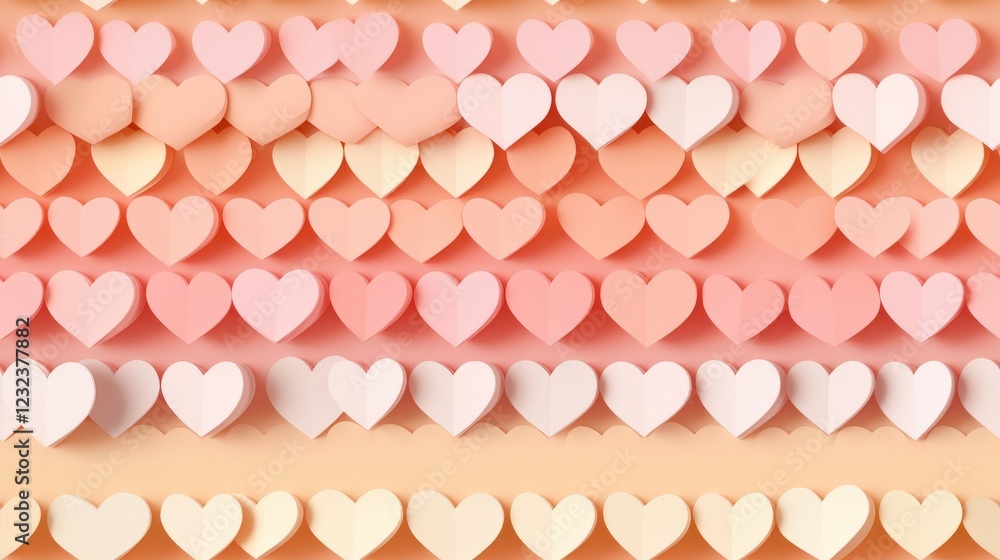 Poster elegant minimalistic heart designs with soft gradient tones creating a romantic and sophisticated va