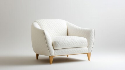 Fototapeta premium Quilted Antimacassar Chair in Soft Fabric with Elegant Embroidery
