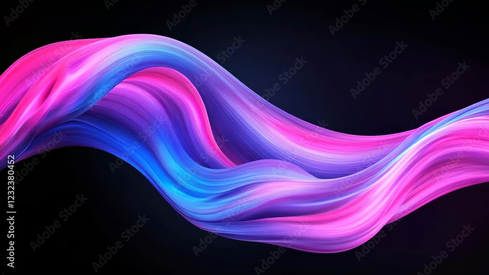 Poster neon-colored abstract data streams flowing through space showcasing dynamic motion and vibrant light
