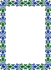 Vector colored square Kazakh national ornament. Ethnic pattern of the peoples of the Great Steppe