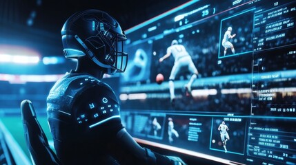 Futuristic AI Agent Managing Live Sports Analytics
