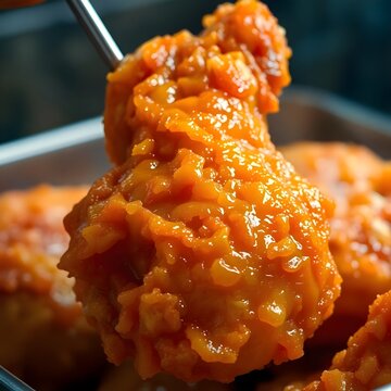 Crispy fried chicken with sauce