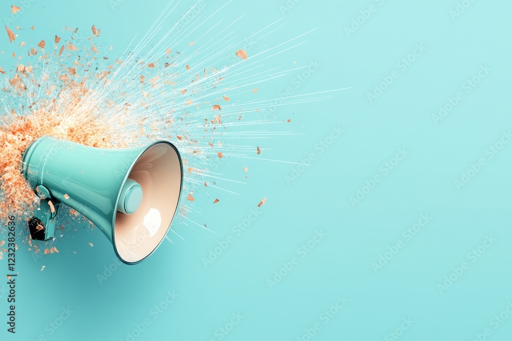 Aufkleber a clean design of a megaphone with lines radiating outward, representing the spread of persuasive me