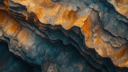 Obraz premium Surreal landscape with aesthetic brown and beige tones, viewed from the top. Close-up view of natural elements creating a unique and visually captivating scene with abstract texture and composition.