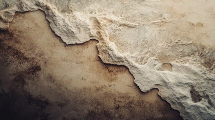 Fototapeta premium Surreal landscape with aesthetic brown and beige tones, viewed from the top. Close-up view of natural elements creating a unique and visually captivating scene with abstract texture and composition.