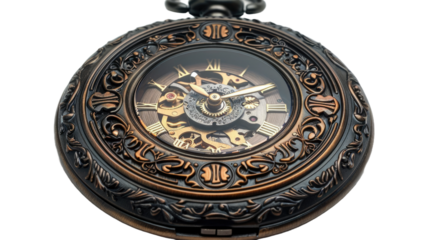 old pocket watch a beautiful watch to never waste transparent background.