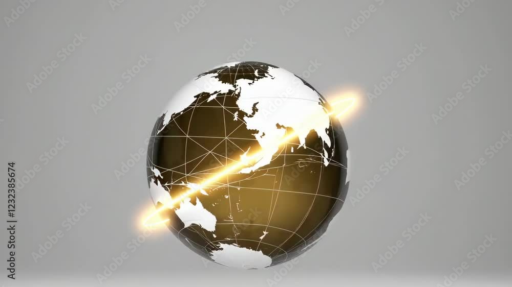 Poster 3d rotating globe scene with dynamic light effects footage