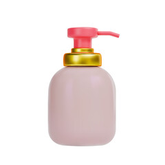 3D rendering of a bottle with dispenser, for cosmetics, liquid soaps, lotions. Vector illustration on isolated white background