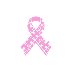 Autism Awareness Puzzle Ribbon Element Vector Illustration